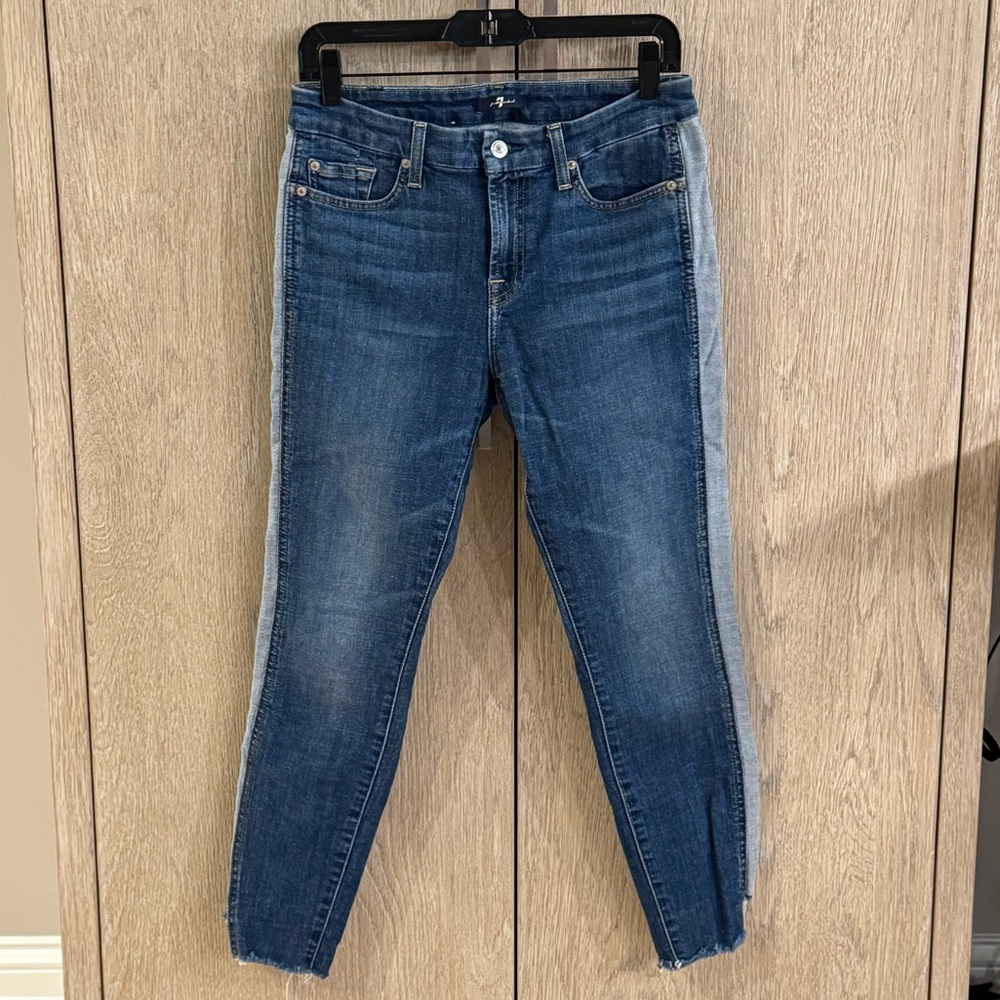 7 for All Mankind two tone skinny jeans